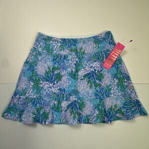 Lilly Pulitzer Luxletic Zadora High Rise Skort Strong Current Sea sz S